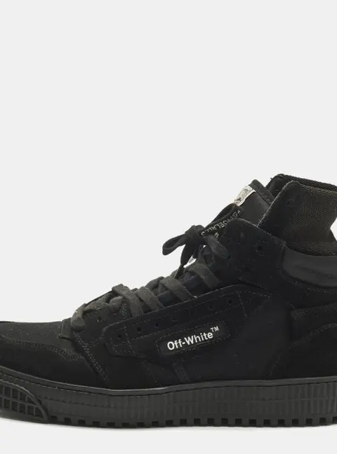 Off-White 3.0 Off Court Size 40 Black Canvas and Suede High Top Sneakers