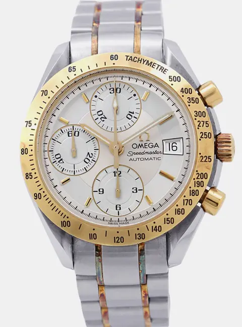Omega Speedmaster 3313.30 White Yellow Gold, Stainless Steel Automatic Men's Wristwatch 40mm