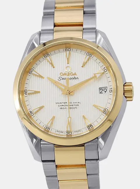 Omega Seamaster Aqua Terra 231.20.39.21.02.002 White Yellow Gold, Stainless Steel Automatic Men's Wristwatch 38.5mm