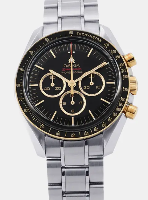 Omega Speedmaster Tokyo Olympics Limited Edition 522.20.42.30.01.001 Black 18K Yellow Gold Stainless Steel Manual Winding Men's Wristwatch 42mm