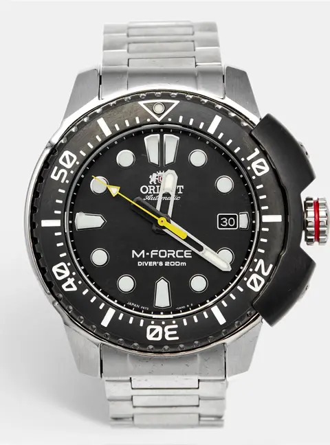 Orient M-Force RA-AC0L01B00B Black Dial Stainless Steel Men's Wristwatch 45 mm