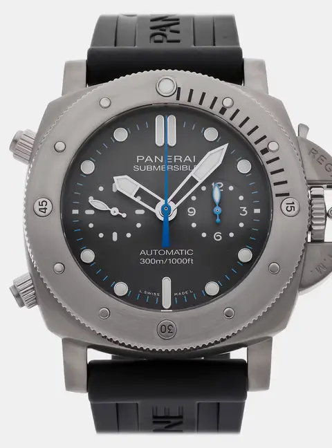Panerai Submersible Flyback Chronograph PAM 1207 Grey Titanium Automatic Men&rsquo;s Wristwatch 47 mm