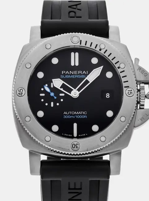 Panerai Submersible PAM01596 Black Stainless Steel Automatic Men's Wristwatches 44mm