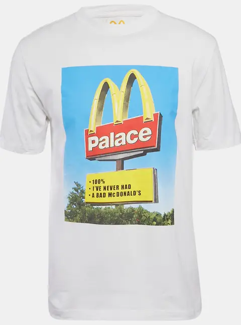 Palace x Mc Donald's White Printed Jersey Crewneck T-Shirt M
