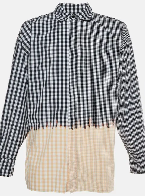 Palm Angels Multicolour Check Print Cotton Long Sleeves Shirt L
