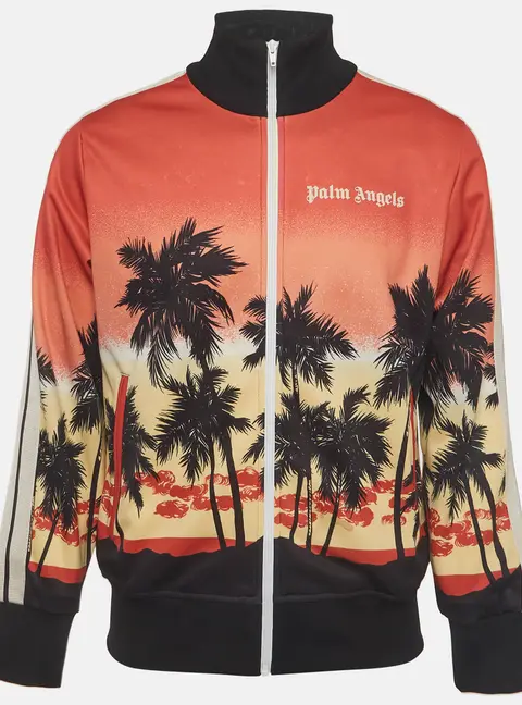 Palm Angels Multicolor Printed Zip Front Bomber Jacket L