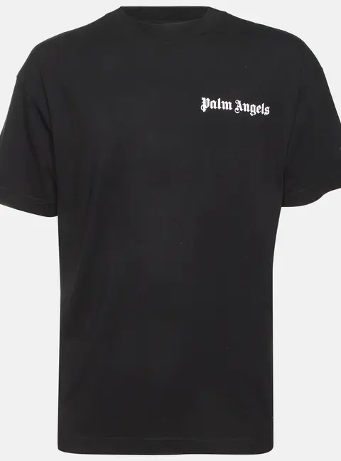 Palm Angels Black Logo Graphic Jersey Crew Neck T-Shirt XL