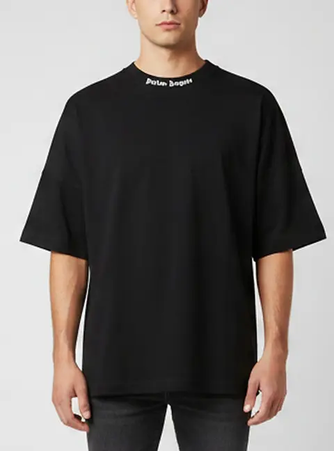 Palm Angels Black Printed Jersey Crewneck T-Shirt M