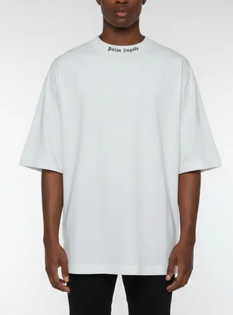 Palm Angels White Printed Cotton Crewneck T-Shirt M