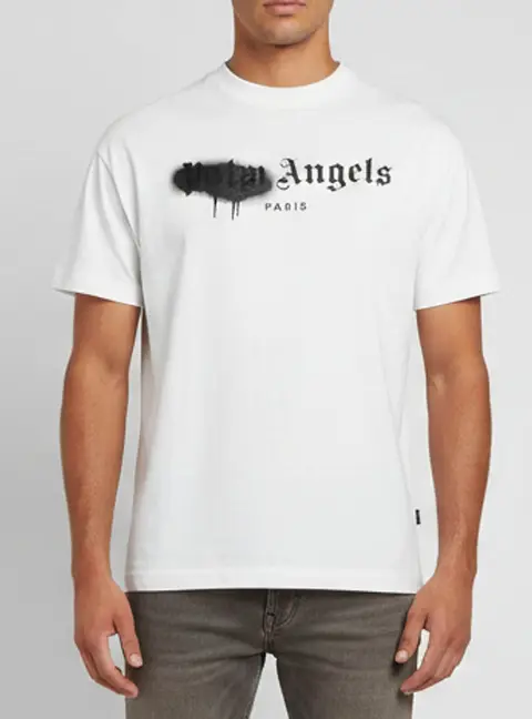Palm Angels Spray Logo Print Jersey Crewneck T-Shirt XS