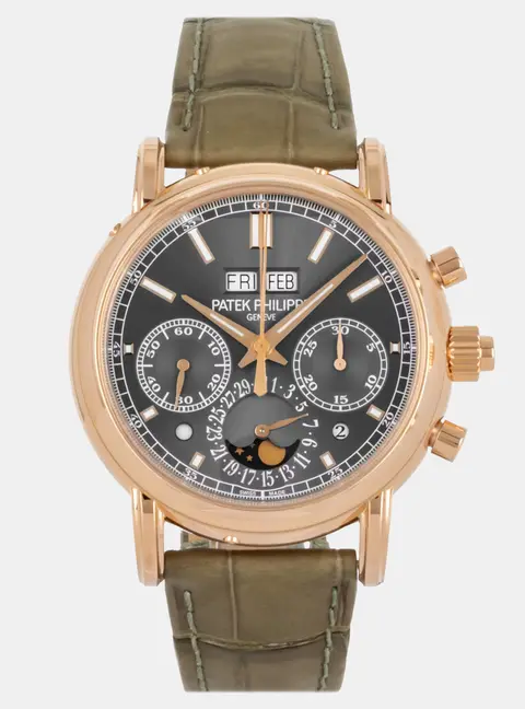 Patek Philippe Grand Complications Perpetual Calendar 5204R-011 Grey 18k Rose Gold Manual Winding Men's Wristwatch 40mm