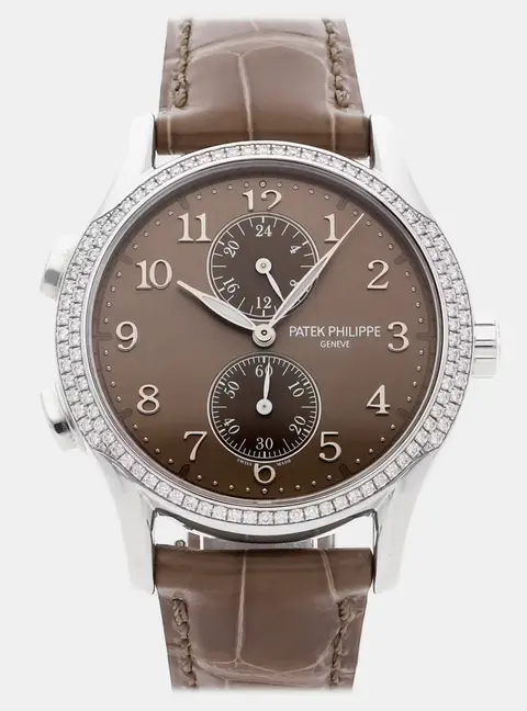 Patek Philippe Calatrava 7134G-001 Brown White Gold Manual Winding Men's Wristwatch 35mm