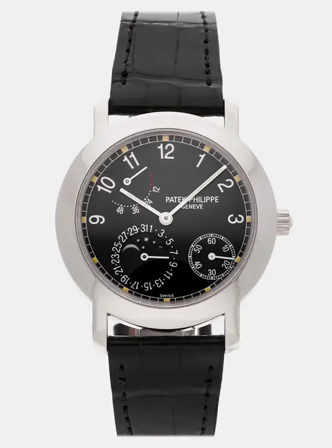 Patek Philippe Complications 5055G-001 Black White Gold Automatic Men's Wristwatch 36mm