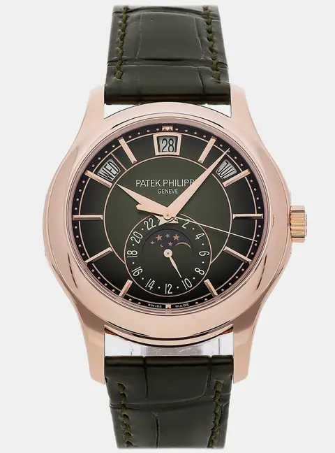 Patek Philippe Complications Annual Calendar Moonphase 5205R-011 Green Rose Gold Automatic Men's Wristwatches 40mm