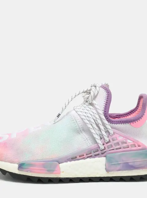 Pharrell Williams x Adidas Multicolor Knit Fabric Hu NMD Low Top Sneakers Size 39 1/3