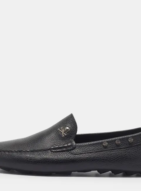 Philipp Plein Size 45 Black Leather Loafers