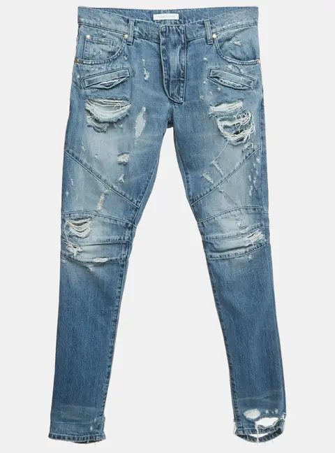 Pierre Balmain Blue Distressed Denim Jeans M Waist 33"