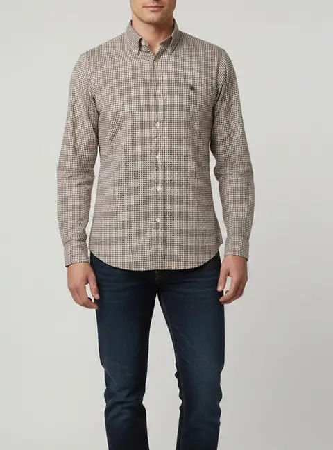 Polo Ralph Lauren Brown Gingham Cotton Button Down Shirt S