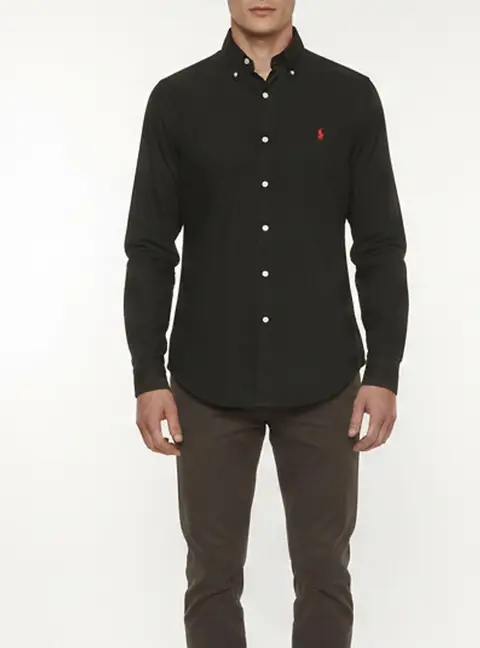 Polo Ralph Lauren Black Cotton Classic Fit Shirt M