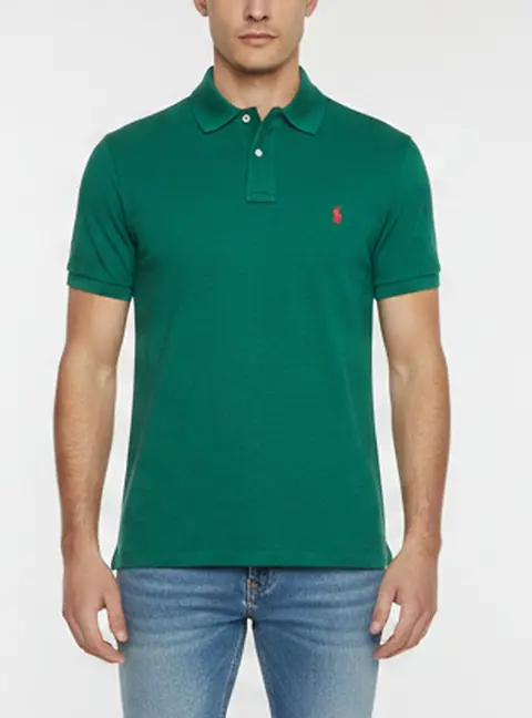 Polo Ralph Lauren Green Piqu&eacute; Knit Slim Fit Polo T-Shirt M