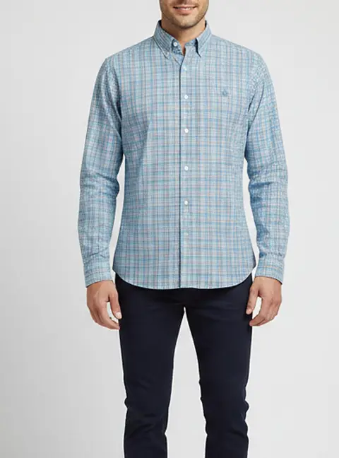 Polo Ralph Lauren Blue Plaid Poplin Button Down Shirt S