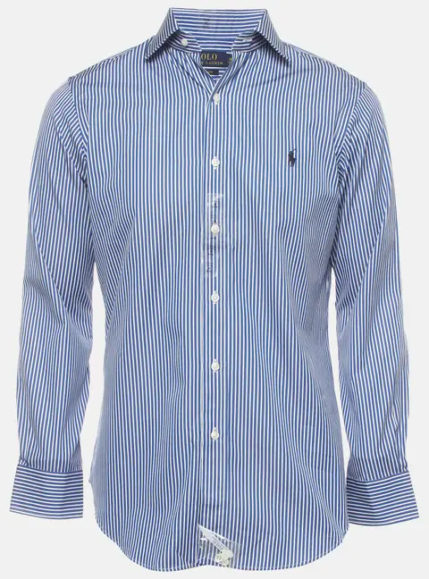 Polo Ralph Lauren Blue Striped Cotton Custom Fit Shirt S