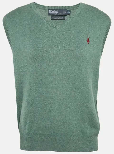 Polo Ralph Lauren Green Cotton Knit Sleeveless T-Shirt L