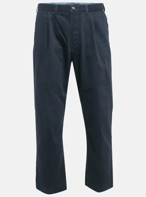 Polo Ralph Lauren Navy Blue Gabardine Straight-Leg Trousers L
