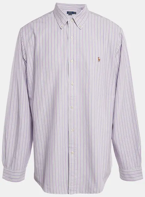 Polo Ralph Lauren Purple Stripe Cotton Button Down Shirt XXL