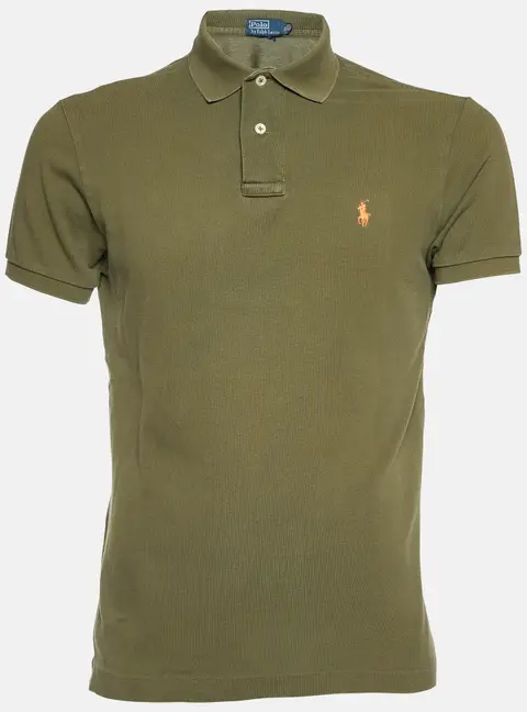 Polo Ralph Lauren Olive Green Cotton Polo T-Shirt M