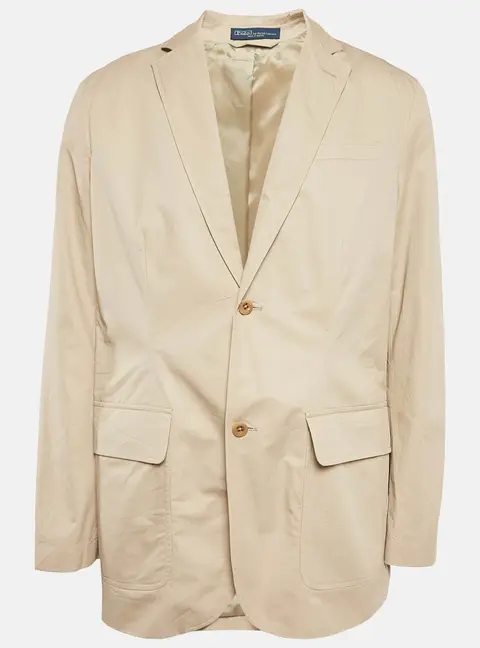 Polo Ralph Lauren Beige Cotton Single Breasted Blazer M