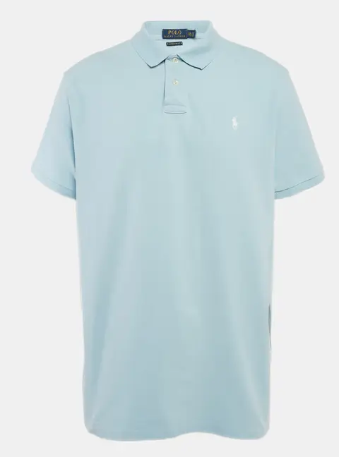 Polo Ralph Lauren Blue Logo Embroidered Cotton Pique Knit Polo T-Shirt XXL