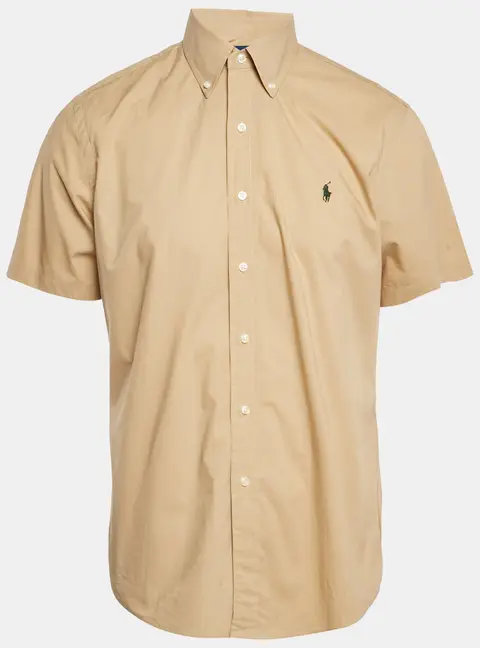 Polo Ralph Lauren Beige Cotton Short Sleeve Shirt L