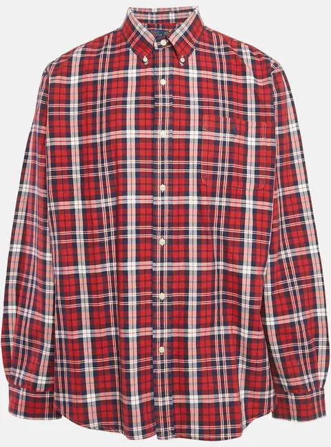 Polo Ralph Lauren Red Flannel Cotton Classic Fit Button Down Shirt XXL