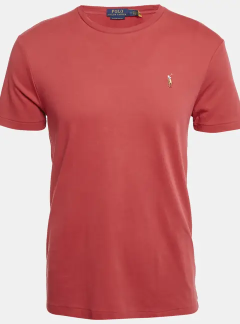 Polo Ralph Lauren Red Embroidered Polo Pony Cotton T-Shirt M