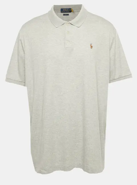 Polo Ralph Lauren Grey Logo Embroidered Cotton Polo T-Shirt XXL