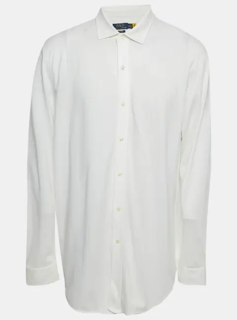 Polo Ralph Lauren White Knit Oxford Long Sleeve Shirt XXL