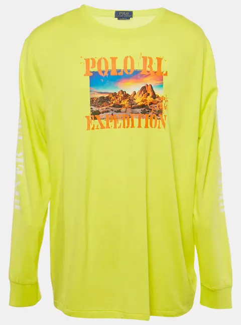 Polo Ralph Lauren Yellow Graphic Print Jersey T-Shirt XL