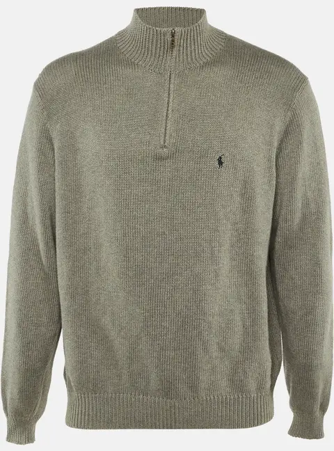 Polo Ralph Lauren Grey Cotton Knit High Neck Sweater L