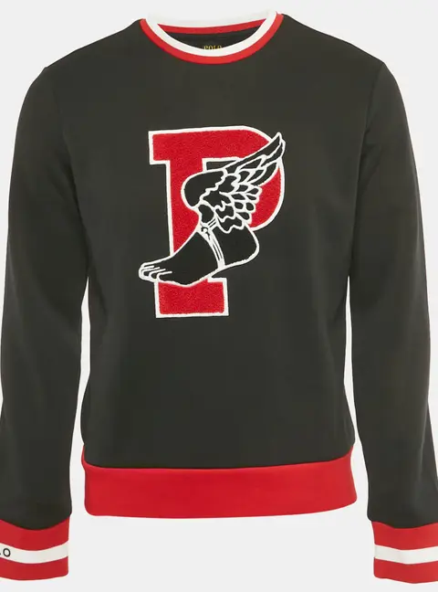 Polo Ralph Lauren Black P-Wing Patch Cotton Blend Sweatshirt S
