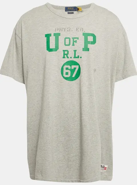 Polo Ralph Lauren Grey Logo Print Jersey T-Shirt XXL