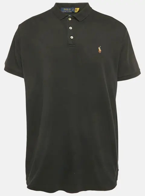 Polo Ralph Lauren Black Logo Embroidered Cotton Polo T-Shirt XXL