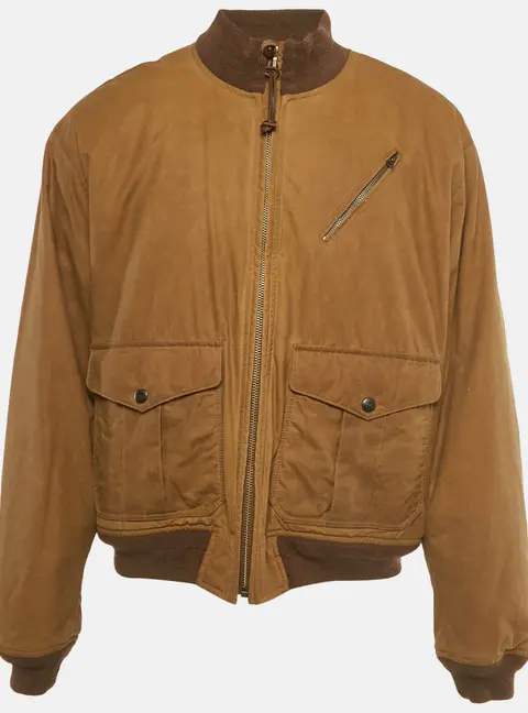 Polo Ralph Lauren Brown Cotton Zip Front Jacket XXL