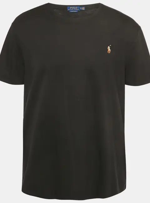 Polo Ralph Lauren Black Logo Embroidery Jersey Custom Slim Fit T-Shirt XL