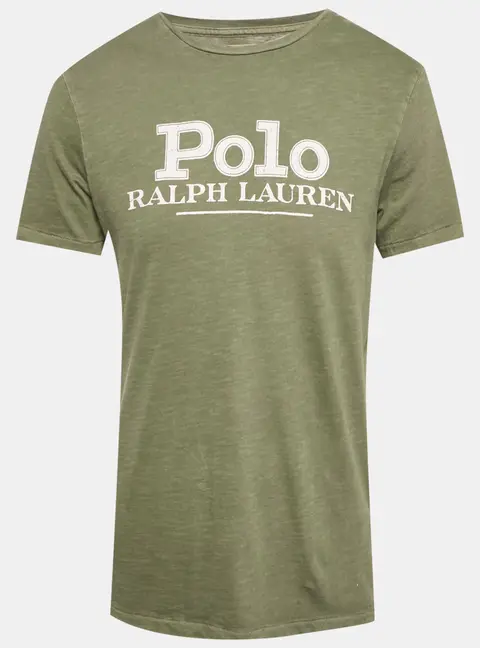 Polo Ralph Lauren Olive Green Logo Printed Cotton Knit T-Shirt M