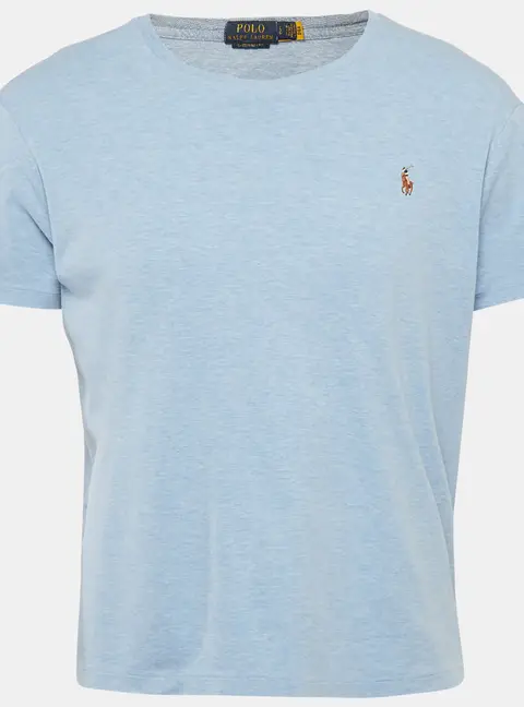 Polo Ralph Lauren Blue Logo Embroidered Jersey T-Shirt L