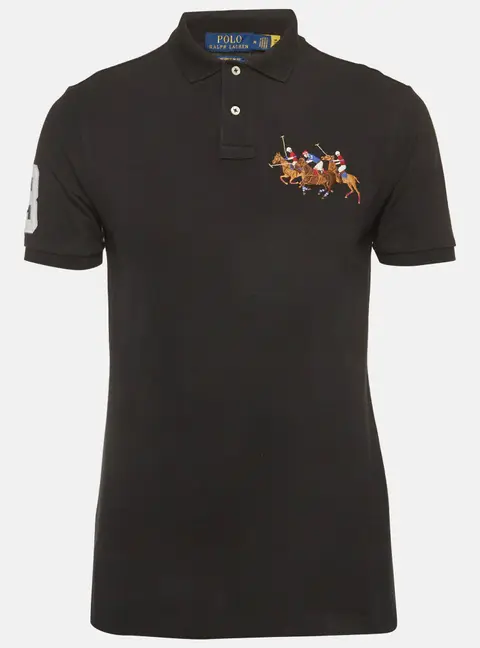 Polo Ralph Lauren Black Cotton Pique Polo T-Shirt M