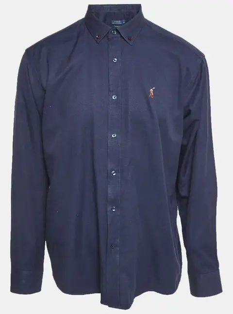 Polo Ralph Lauren Blue Cotton Custom Fit Shirt XXL