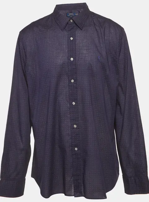 Polo Ralph Lauren Blue Printed Cotton Slim Fit Shirt XXL