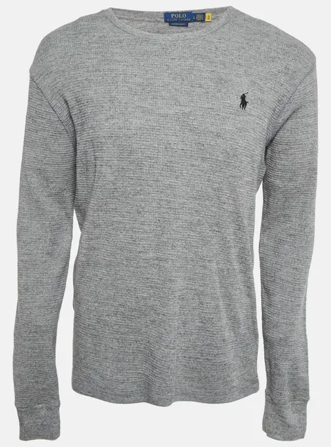 Polo Ralph Lauren Grey Cotton Knit Crewneck Pullover L